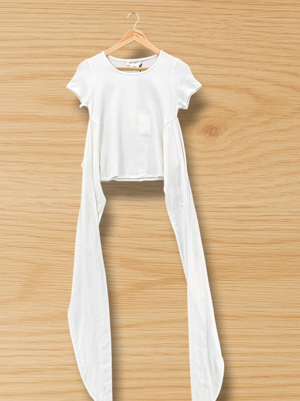 Stateside Cycle Court Supima Cotton Asymmetric Twist Tee White S